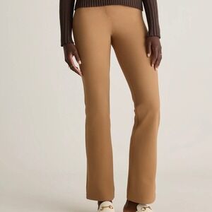 Quince Ultra-Stretch Ponte Bootcut Pants LP Large Petite‎ Roasted Pecan Camel